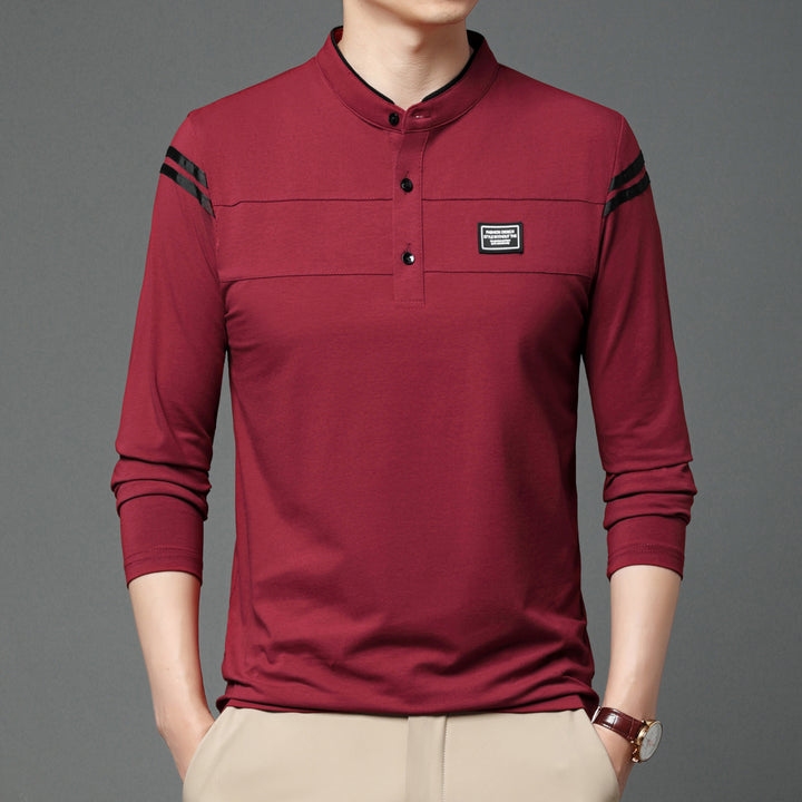 Herren Elegantes Langarm Polohemd mit modernem Kragen Aliams