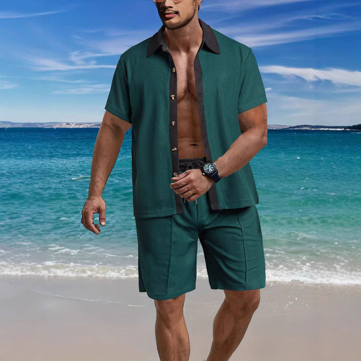 Herren Freizeit Kurzarmhemd und Shorts Set Aliams