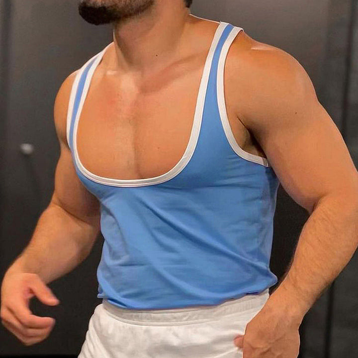 Herren Atmungsaktives Fitness-Tanktop mit breiten Trägern und flachem Saum Aliams