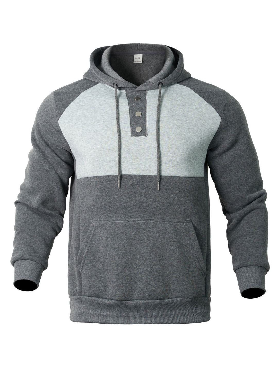 Herren Hoodie mit modernem Knopfverschluss und gestreiftem Design Aliams