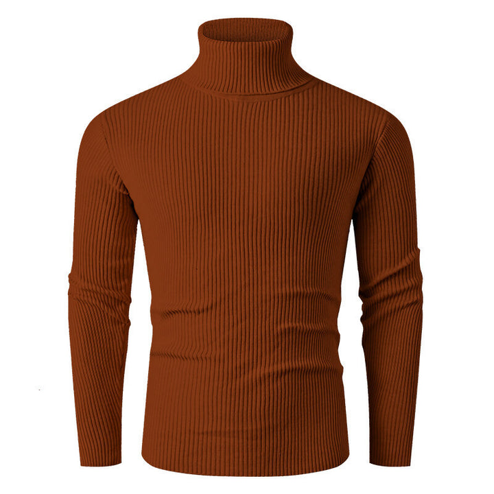 Herren eleganter Rollkragenpullover aus strukturiertem Strickmaterial Aliams