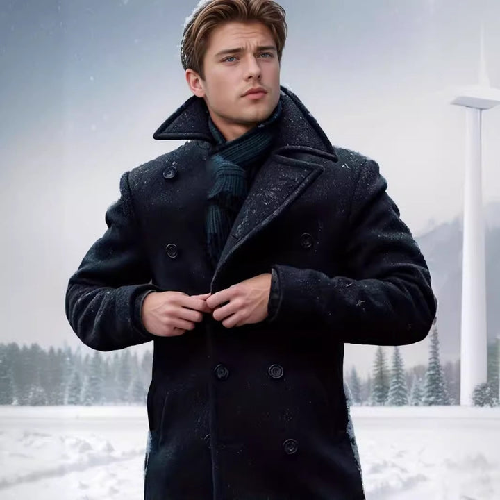 Herren eleganter Peacoat mit doppelt knöpfbarem Design Aliams
