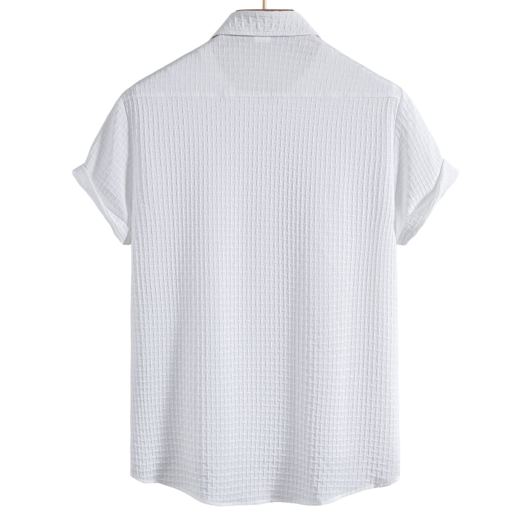 Herren Kurzarmhemd aus atmungsaktivem Strukturstoff mit eleganter Knopfleiste Aliams