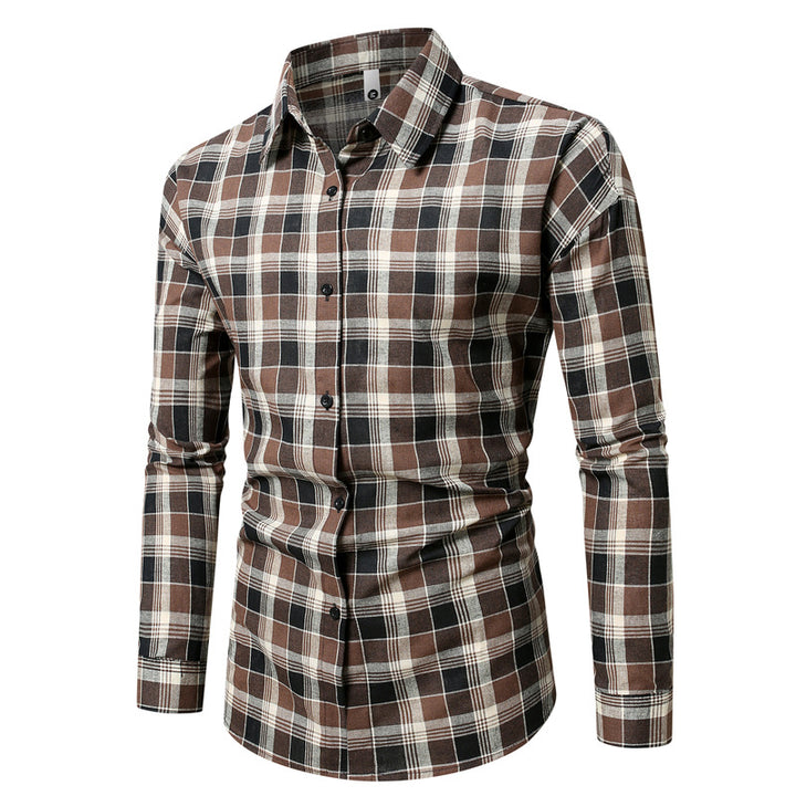 Herren kariertes Langarmhemd aus weichem Flanell Aliams