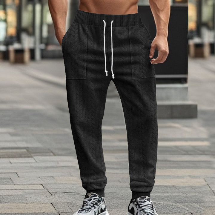 Herren bequeme Jogginghose mit strukturiertem Design und elastischem Bund Aliams