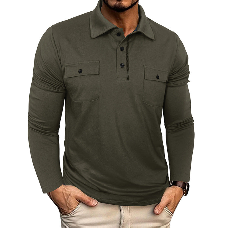 Herren Poloshirt mit modischen Taschen Aliams
