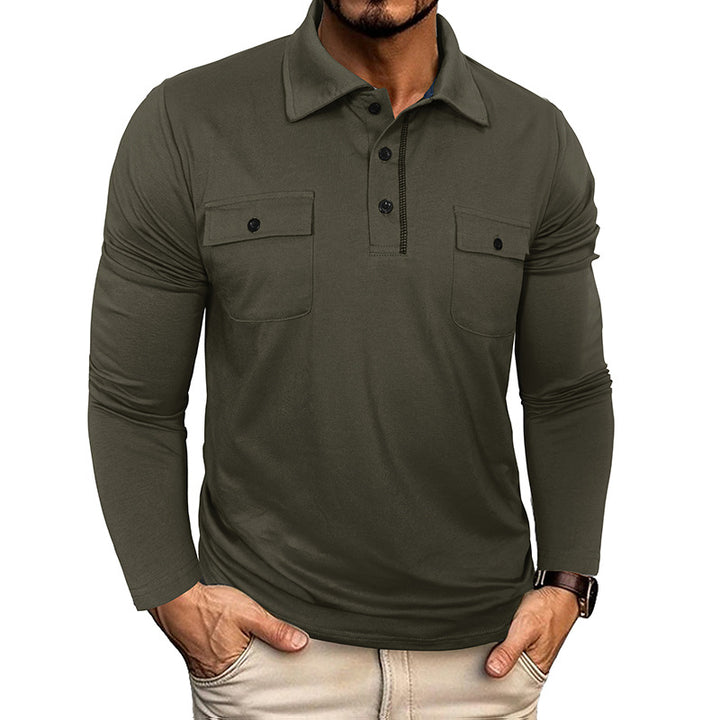 Herren Poloshirt mit modischen Taschen Aliams