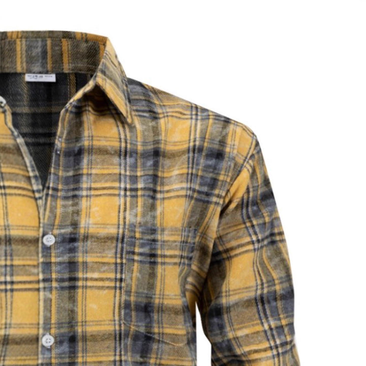 Herren Flanellhemd mit modernem Karodesign und bequemer Passform Aliams