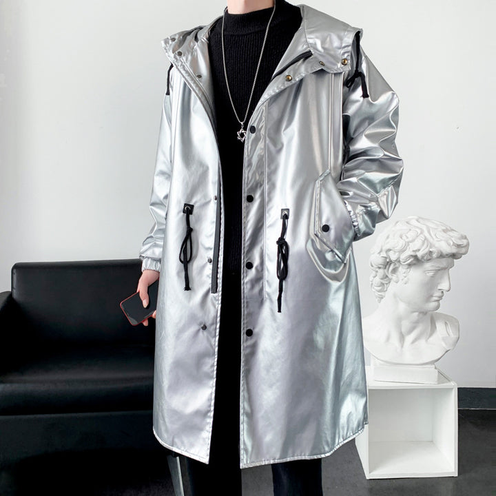Herren reflektierende Regenjacke mit verstellbarem Kapuzenbereich und praktischen Taschen Aliams