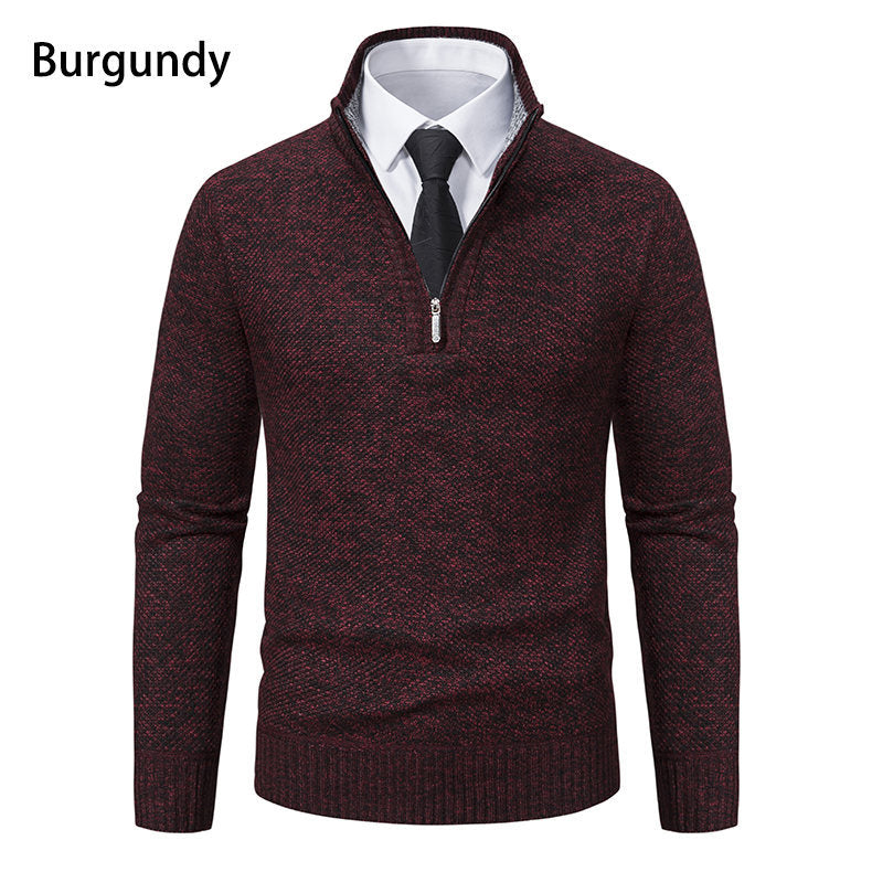 Herren Strickpullover mit modernem Reißverschluss und strukturiertem Design Aliams