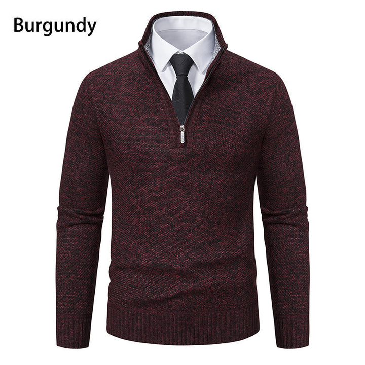 Herren Strickpullover mit modernem Reißverschluss und strukturiertem Design Aliams