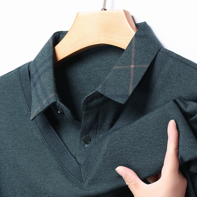 Herren eleganter V-Ausschnitt Pullover mit strukturiertem Kragen und modernem Design Aliams