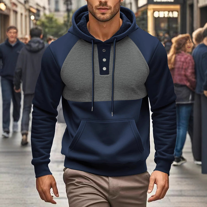 Herren Sportlicher Kapuzenpullover mit trendigem Zwei-Farben-Design Aliams