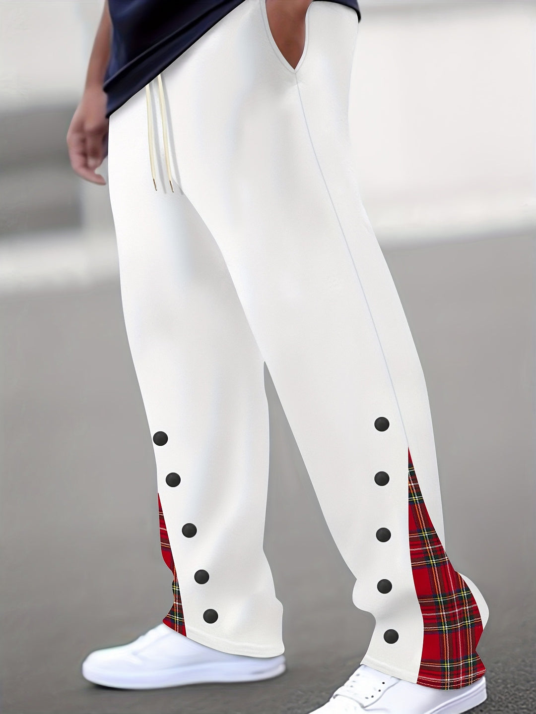 Herren Sportliche Jogginghose mit kontrastierenden Druckknöpfen und atmungsaktivem Stoff Aliams