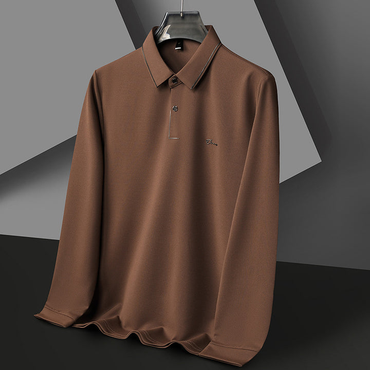 Herren Hochwertiges Langarm Poloshirt mit feuchtigkeitsregulierendem Stoff Aliams