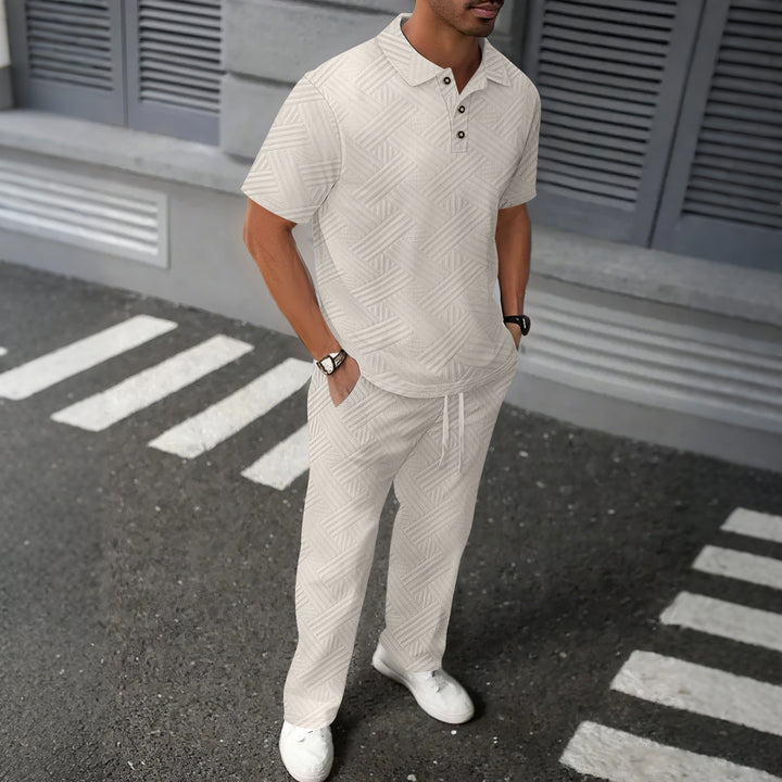 Herren eleganter Freizeitanzug mit strukturierten Details Aliams