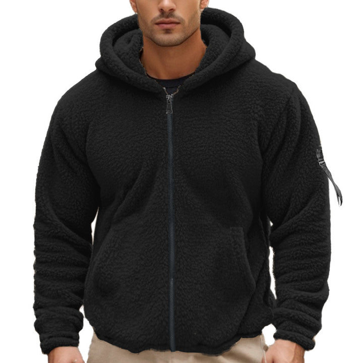 Herren weicher Fleece-Hoodie mit praktischem Reißverschluss und Kapuze Aliams