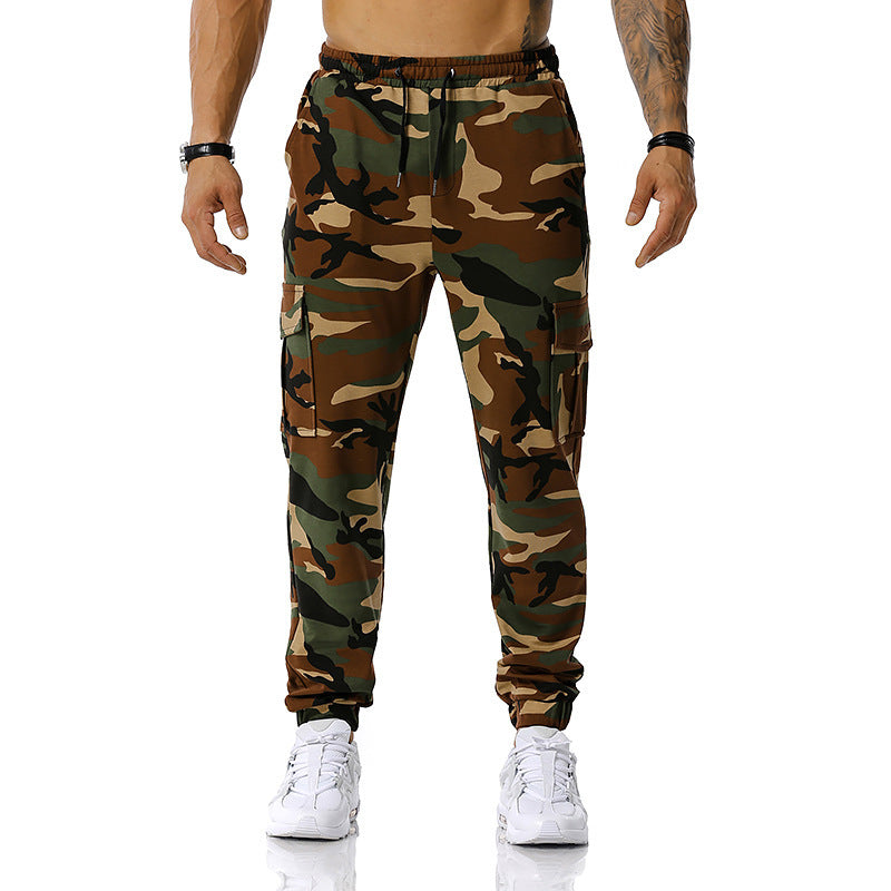 Herren Camouflage Cargo-Hose mit elastischem Bund und praktischen Seitentaschen Aliams