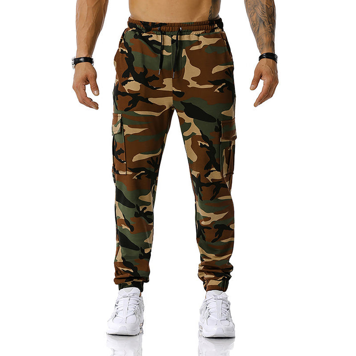 Herren Camouflage Cargo-Hose mit elastischem Bund und praktischen Seitentaschen Aliams