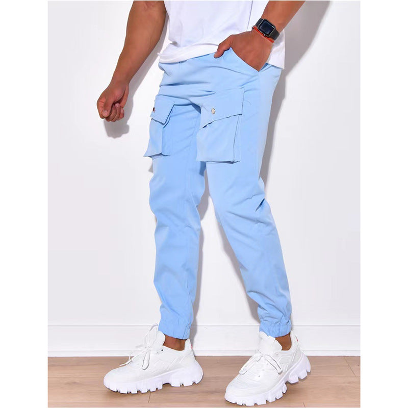 Herren Cargo-Hose mit vielen Taschen und elastischem Abschluss Aliams