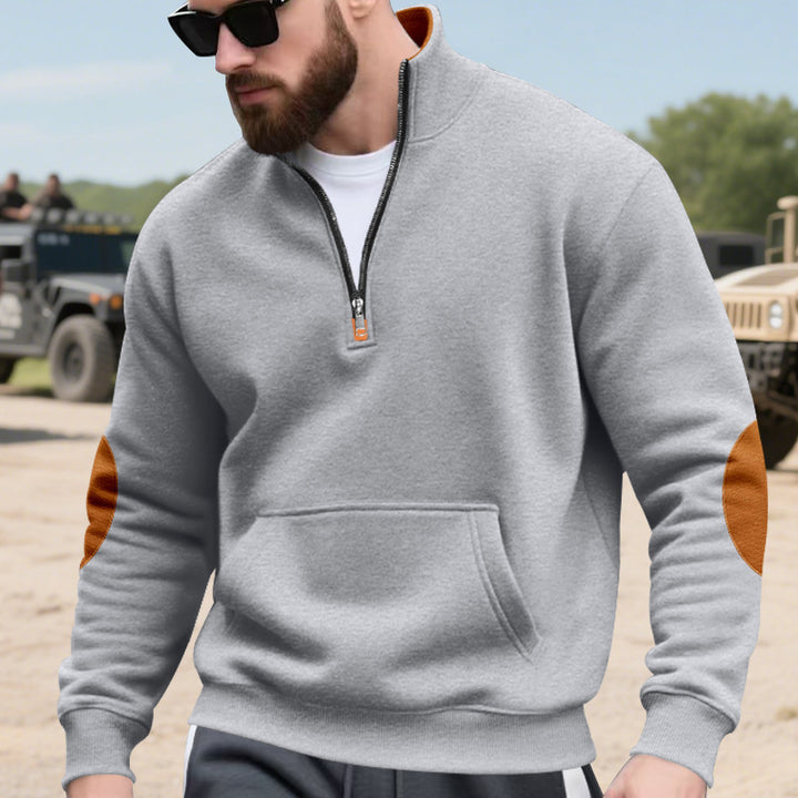 Herren Hoodie mit modischem Stehkragen und Kontrastdetails Aliams