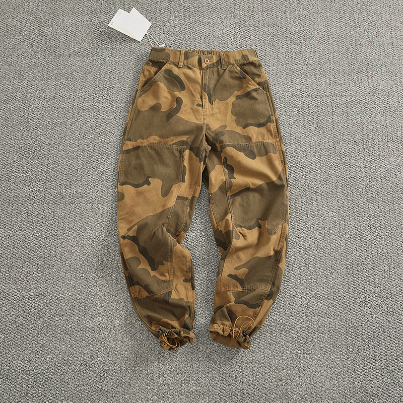 Herren Cargohose im stylischen Camouflage-Design mit elastischem Bund und praktischen Taschen Aliams