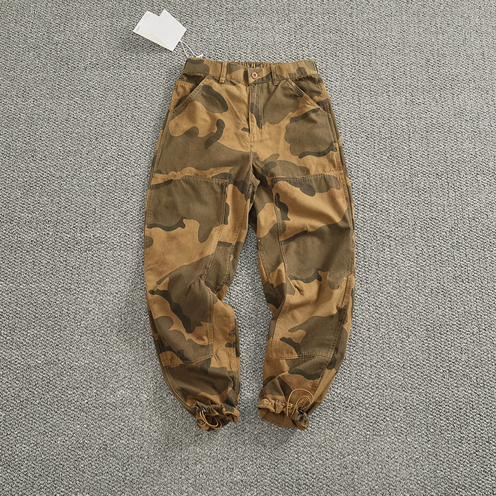Herren Cargohose im stylischen Camouflage-Design mit elastischem Bund und praktischen Taschen Aliams