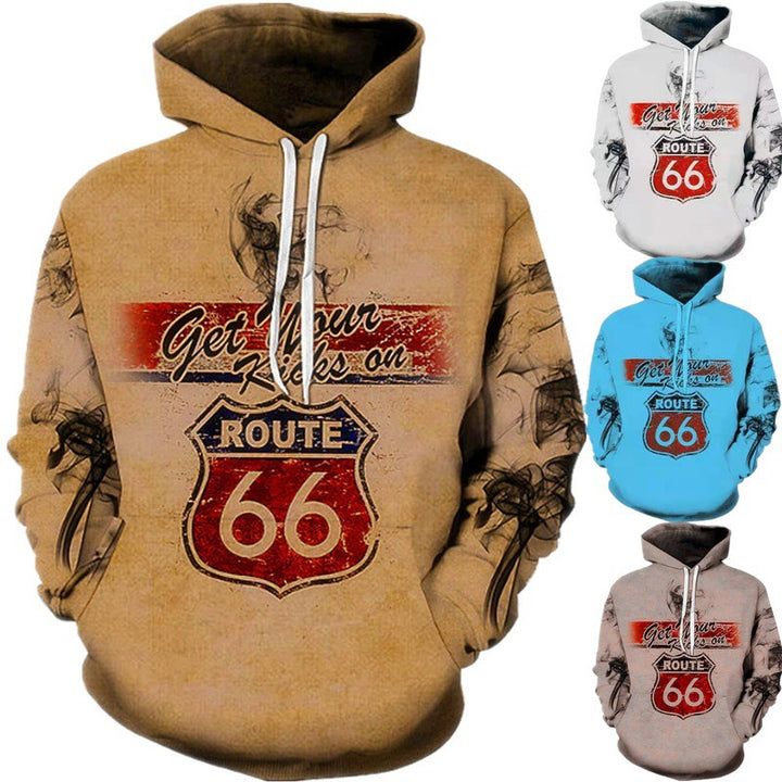 Herren Kapuzenpullover mit kreativem Route 66 Design Aliams