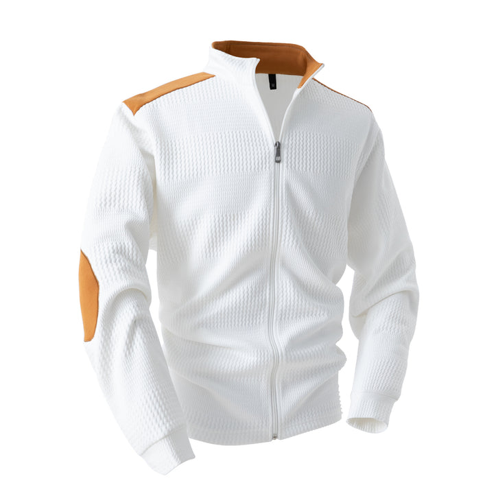 Herren sportliche Steppjacke mit Reißverschluss und kontrastierenden Ärmelpartien Aliams