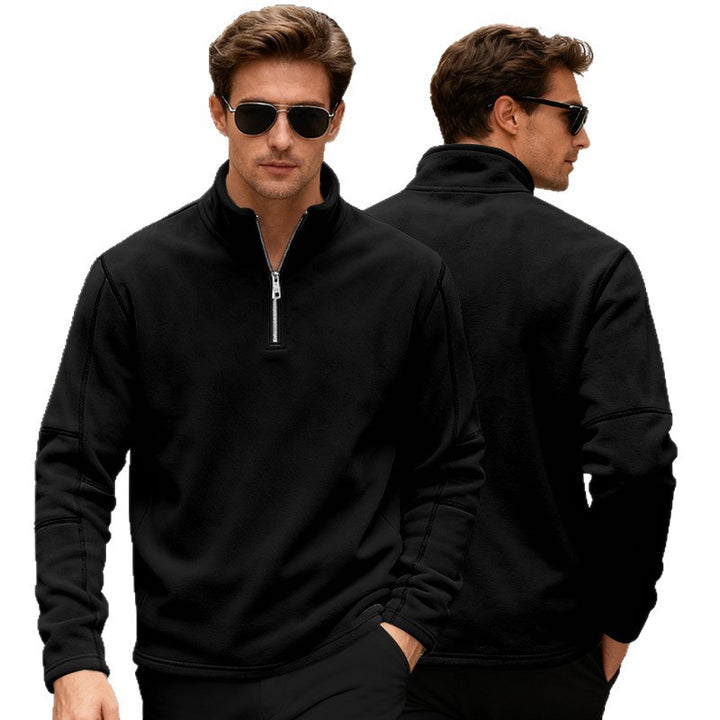 Herren Fleece-Pullover mit kurzer Reißverschlussöffnung Aliams