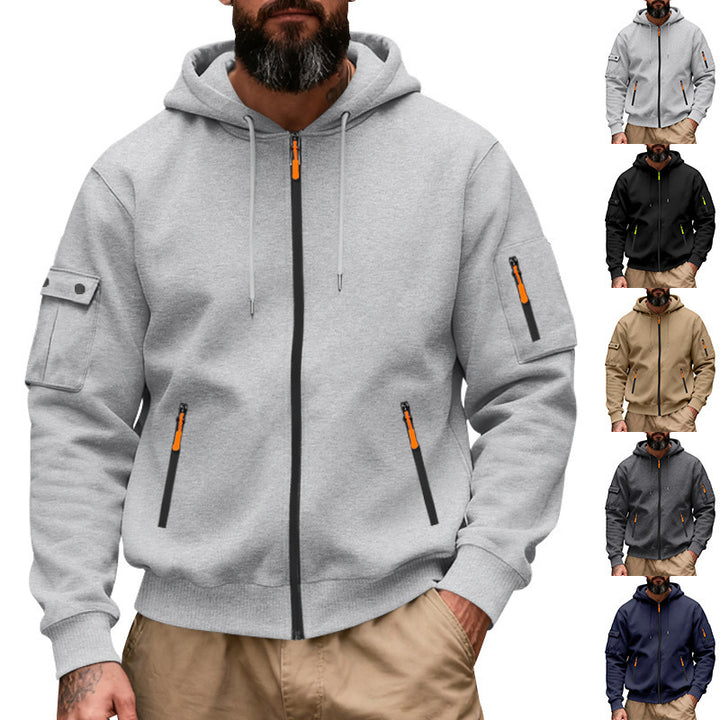 Herren sportlicher Hoodie mit praktischen Reißverschlusstaschen Aliams