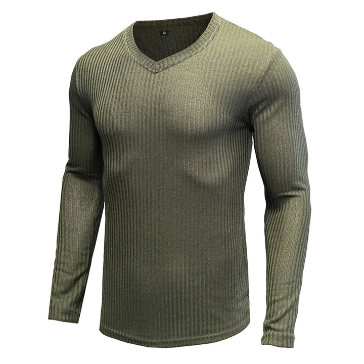 Herren Strukturierter V-Ausschnitt Pullover Aliams