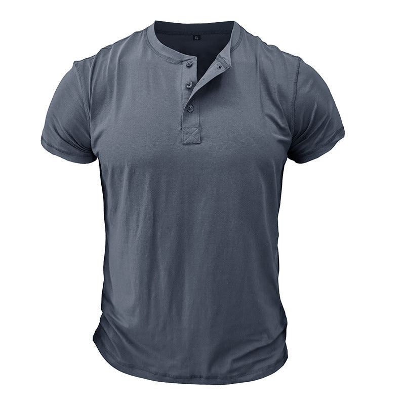 Herren Henley-T-Shirt mit Knopfleiste und modernem Schnitt Aliams