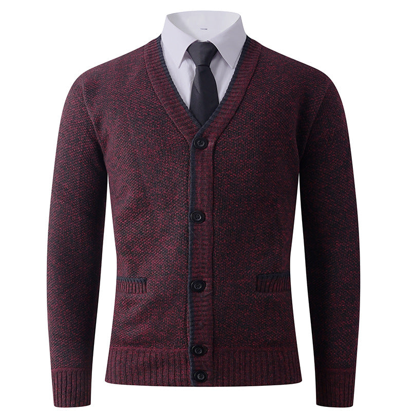 Herren Strickjacke mit V-Ausschnitt und klassischem Design Aliams