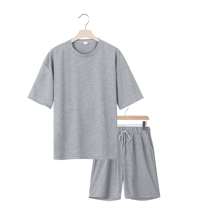 Herren Freizeit-Set mit bequemem T-Shirt und Shorts aus atmungsaktiver Baumwolle Aliams