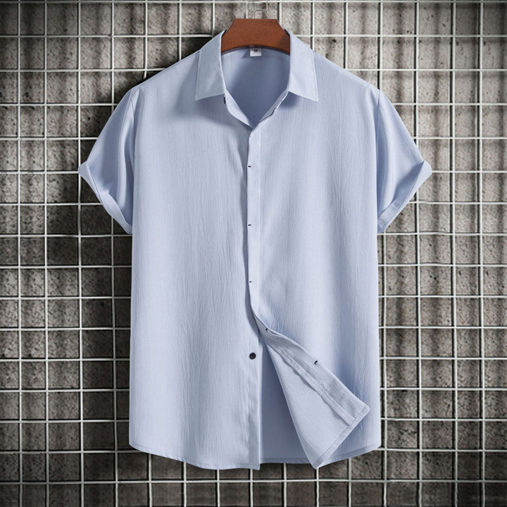 Herren Kurzarmhemd aus leichtem und atmungsaktivem Stoff mit strukturiertem Design Aliams