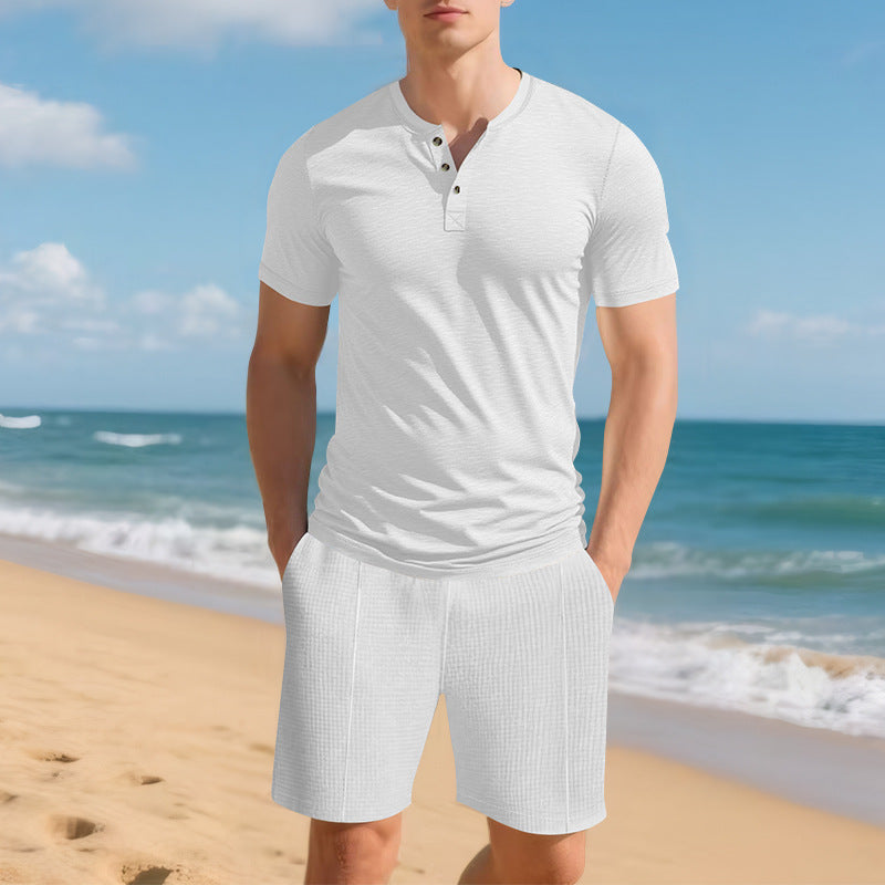 Herren Kurzarm-Hemd mit Knopfleiste Aliams