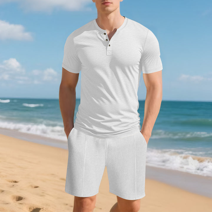 Herren Kurzarm-Hemd mit Knopfleiste Aliams