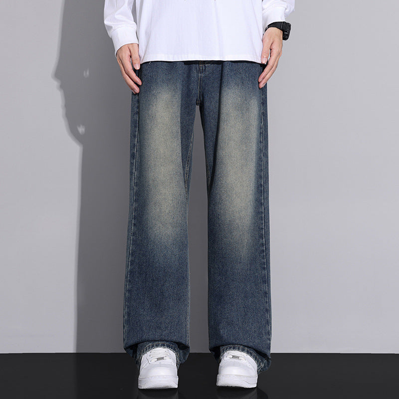Herren weite Denim-Jeans im modernen Used-Look Aliams
