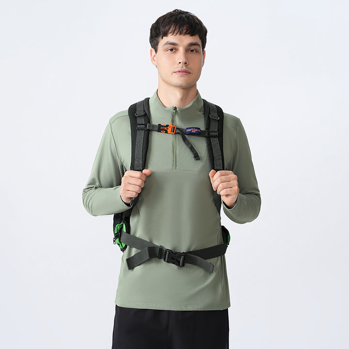 Herren Funktionsoberteil mit halbem Reißverschluss und atmungsaktivem Gewebe Aliams