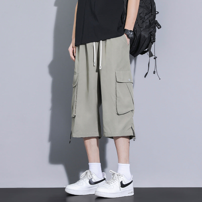 Herren praktische Cargo-Shorts mit mehreren Taschen und verstellbarem Bund Aliams