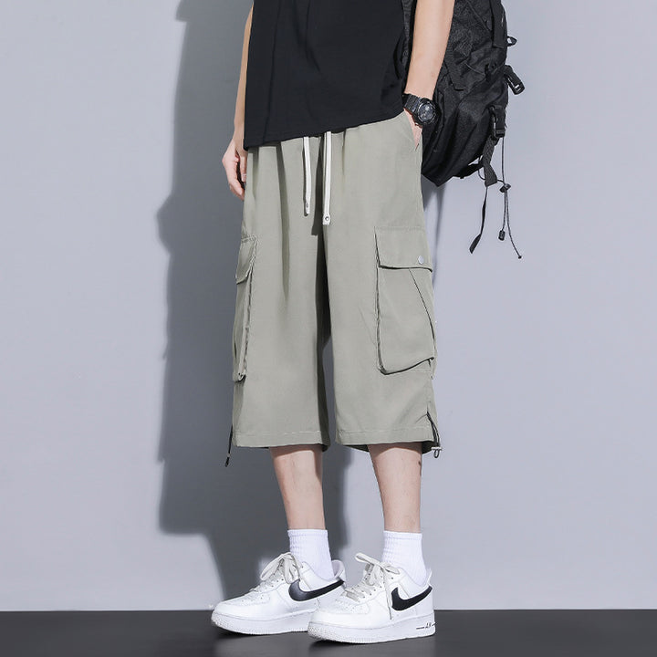 Herren praktische Cargo-Shorts mit mehreren Taschen und verstellbarem Bund Aliams