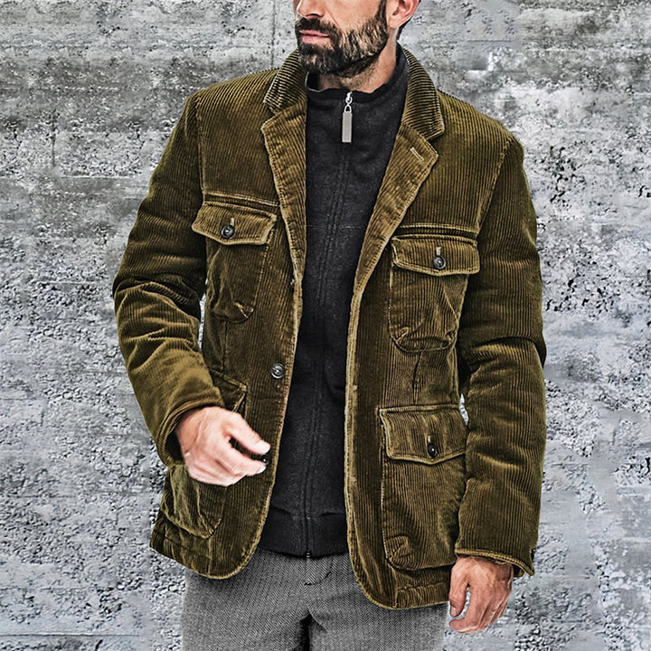 Herren Cordjacke mit praktischen aufgesetzten Taschen und modernem Schnitt Aliams