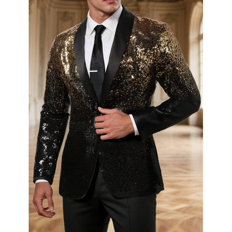 Herren Glitzerblazer im eleganten Schnitt mit schimmerndem Pailletten-Design Aliams