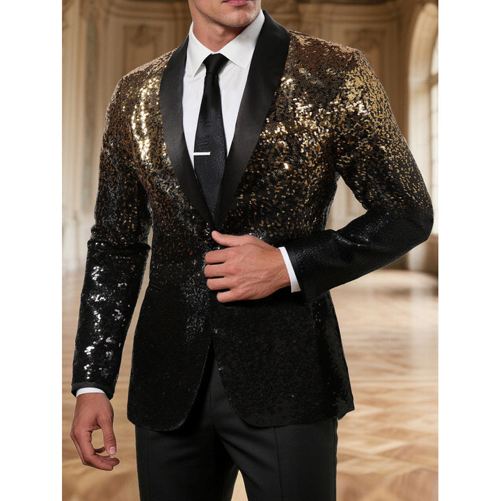 Herren Glitzerblazer im eleganten Schnitt mit schimmerndem Pailletten-Design Aliams