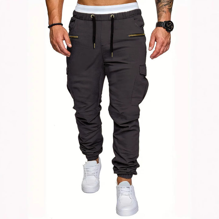 Herren Cargo-Jogginghose mit elastischem Bund und praktischen Reißverschlusstaschen Aliams