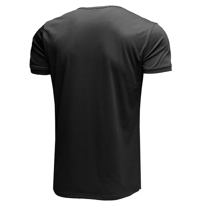Herren Kurzarm Hemd mit modischem Henley-Ausschnitt und strukturiertem Design Aliams