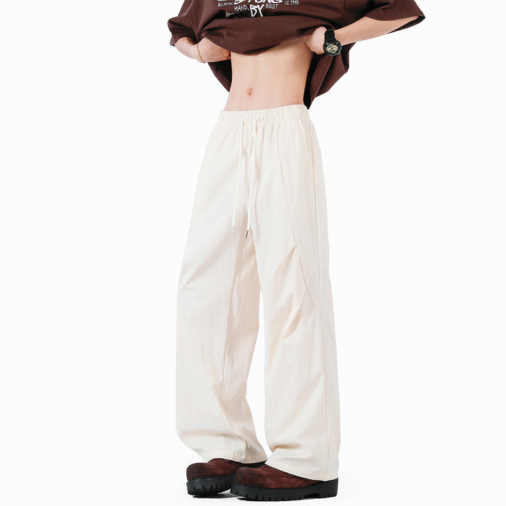 Unisex elegante Freizeithose mit hohem Bund und lockerer Passform Aliams