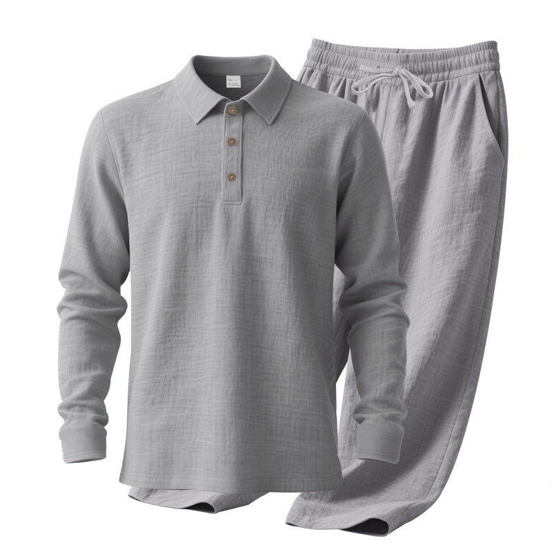Herren Freizeit-Polohemd mit bequemen Baumwoll-Jogginghosen Aliams