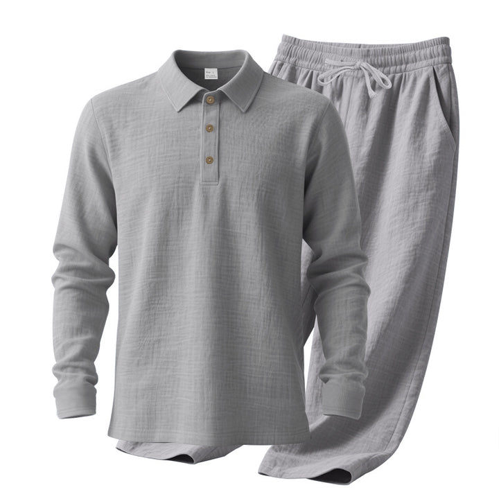 Herren Freizeit-Polohemd mit bequemen Baumwoll-Jogginghosen Aliams